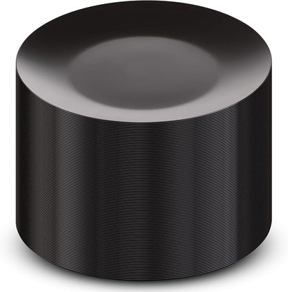 100 Black Plastic Plates Set, Elegant Fancy Heavy Duty - Image 5