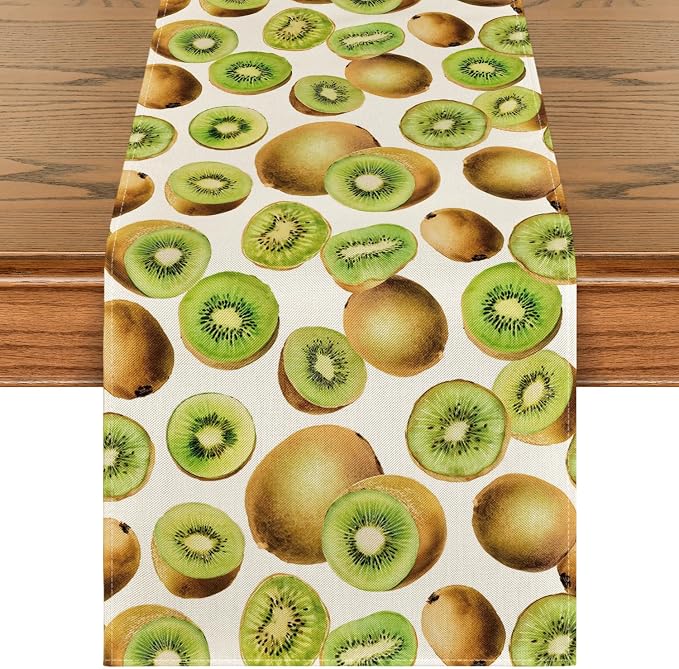 Artoid Mode Kiwi Fruit Spring Summer Table Runner, Seasonal Kitchen Dining by ArtoidMode