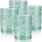 abrwyy Glassware set of 4, Vintage Drinking Glasses, 10oz Heavy Duty Glass Cups by abrwyy