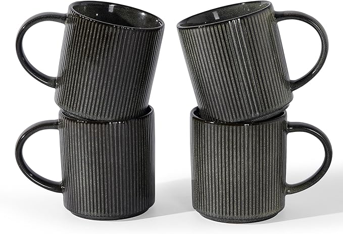 famiware Coffee Mug Set for 4, Star 16 oz Catering Mugs Cup Set by Famiware