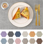 Faux Leather Placemats Set of 4 Washable PU Table mats for Kitchen Table - Heat Resistant, Waterproof, Easy Clean, Anti Slip 11.8" x 17" (Light Grey-4 Pack)