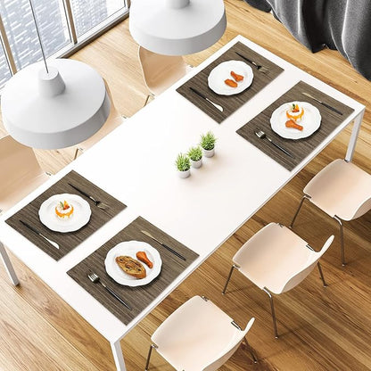 Set of 24 Bamboo Placemats 15.8x12 Inch Sushi Rolling Mat Japanese Style Wicker Placemats Washable Heat Resistant Table Mats for Dinner Kitchen Wedding Party(Light Brown)