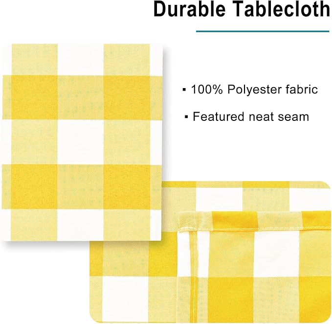 Checkered Tablecloth Rectangle, 70 x 140 Inch - Image 4