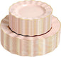72PCS Blush Pink Plastic Plates, Wavy Plates by QualQuot