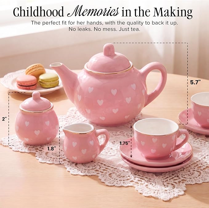 Giggle & Honey® Pink Heart Tea Party Set - Image 8