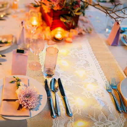 Xinnun 6 Pack Burlap Table Runner - Image 2