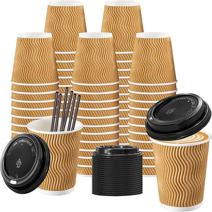 Lamosi 50 Pack 8 oz Disposable Coffee Cups by BuyNow
