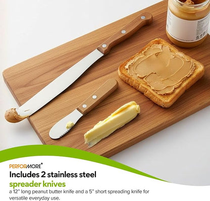 Performore 2PCS Spreader Knives, 12” Peanut Butter Knife that Works Great - Image 2