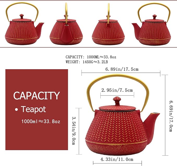 Small Cast Iron Tea Kettle for Stovetop Safe, Durable Teapot - Image 6