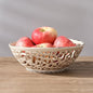 SIDUCAL Ceramic Fruit Bowl for Kitchen Counter,Decorative Fruit Basket with Holes, 10.43" Large Hollow Out Fruit Vegetable Holder Bowl for Table Decor, Beige