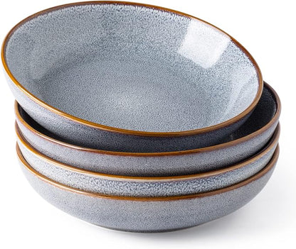 AmorArc 8.5'' Large Ceramic Pasta Bowls Set, 36oz Stoneware Bowls Set of 4 by AmorArc