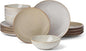 Oneida 899208 Organic Shades Oatmeal 18-Piece Dinnerware Set, Service For 6