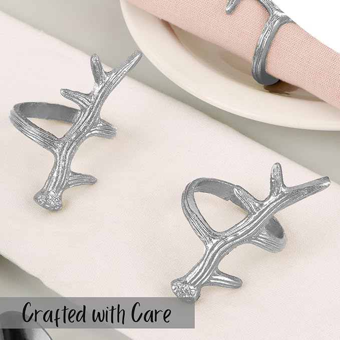 Set of 12 Antler Napkin Rings for Dining Table Décor - Image 7