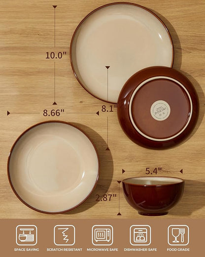24 Piece Double Bowl Dinnerware Sets - Image 2
