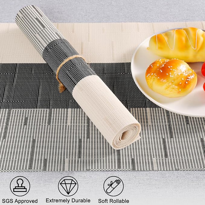 Table Runner 71 Inches Long, Vinyl Woven Farmhouse Table Runners | Washable - Image 2