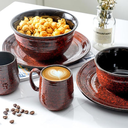 HASENSE Ceramic Coffee Mugs Set of 4, 8 oz Small Coffee Cups, Porcelain Mug - Image 4