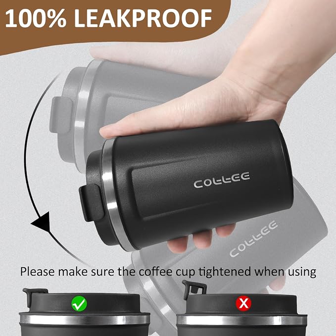 4 Pack Travel Coffee Mug 12oz Insulated Coffee Cup - Image 4