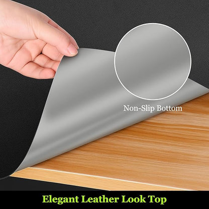 Warmstar Leather Table Cover 12 x48 Inch, 1.8MM Thick PVC Table Protector Waterproof, Desk Cover Protector Non-Slip Table Pad for Kitchen, Dresser, Gaming Desk,Dining Room Table