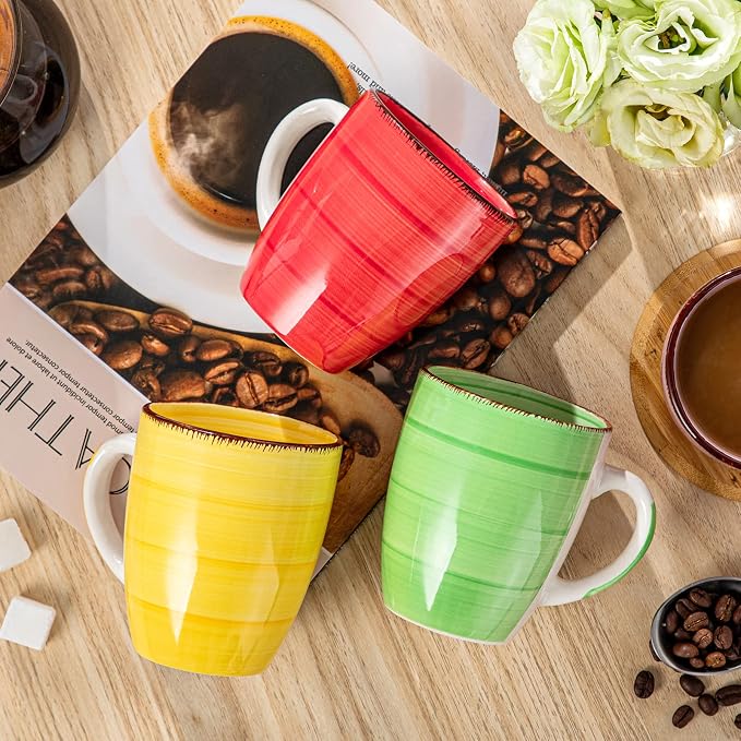 vancasso Bonita 12 Oz Coffee Mugs Set of 6, Ceramic Coffee Cups - Image 5