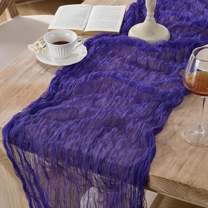 12 Pack Purple Cheesecloth Table Runners, 120 Inch 10Ft Gauze Table Runner - Image 3
