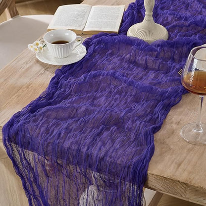 12 Pack Purple Cheesecloth Table Runners, 120 Inch 10Ft Gauze Table Runner - Image 3