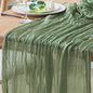 Cheesecloth Table Runner 10FT Sage Green Boho Gauze Rustic Sheer Runners | by Xiomot