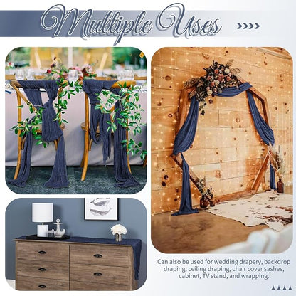 25 Pack Navy Blue Table Runners 17 x 108inch Cheesecloth Table Runner Boho - Image 5