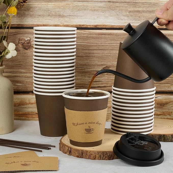 LITOPAK 100 Pack 10 oz Coffee Cups - Image 3