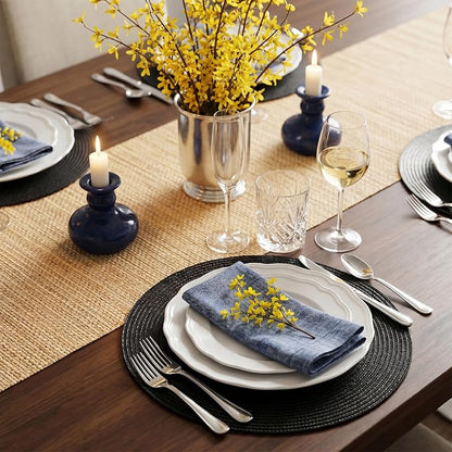 AHHFSMEI Round Placemats Set of 4 Heat Resistant Washable Non-Slip Woven - Image 6