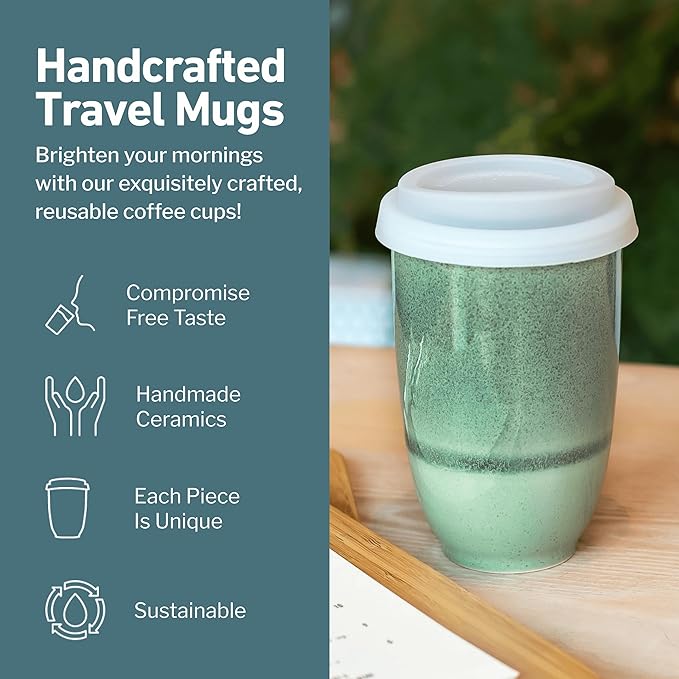 NOVA CERAMICS Travel Mug – Travel Coffee Tumbler – On the Go Coffee Mug – - Image 2