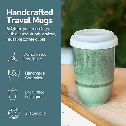 NOVA CERAMICS Travel Mug – Travel Coffee Tumbler – On the Go Coffee Mug – - Image 2