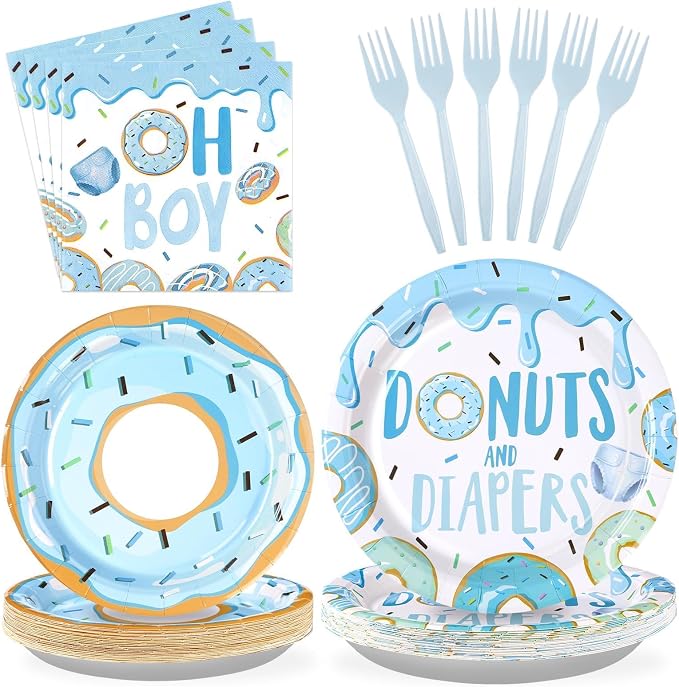 96Pcs Donut Baby Shower Decorations by Grencian