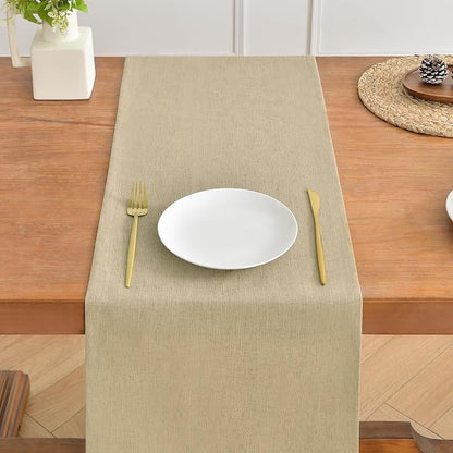 Wracra Linen Table Runner, Burlap Natural Table Runners 108 Inches Long | Rich - Image 4
