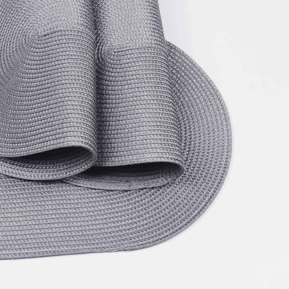 FunWheat Oval Braided Placemats Set of 6 Table Mats for Dining Tables Washable Heat Resistant Place Mats for Indoor Outdoor Use 12 x18 Inch(Oval Light Grey, 6pcs)