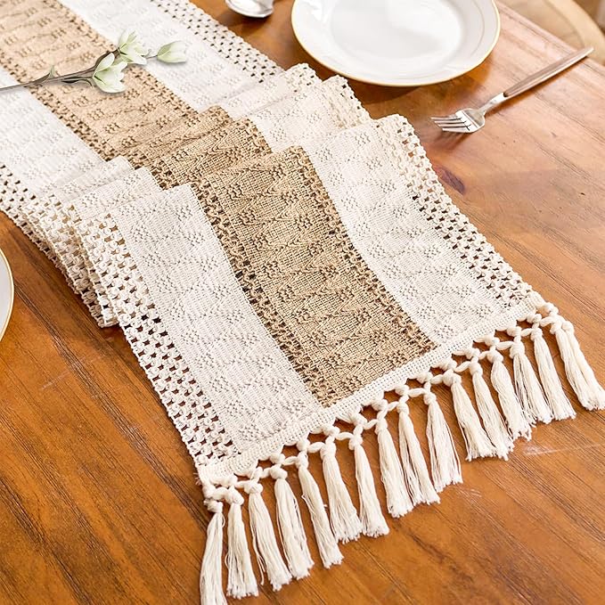 Boho Table Runner for Home Decor by Unknown