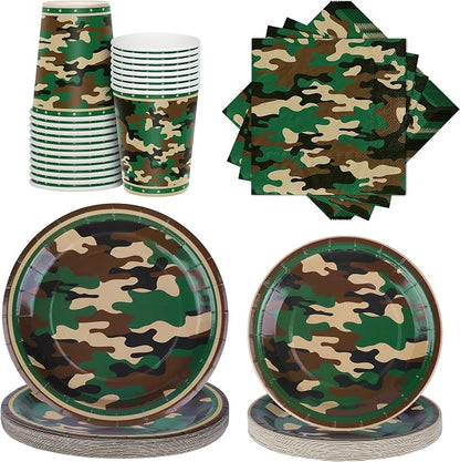 Kochorie 96 Pieces Camouflage Themed Party Supplies Disposable Camo Tableware by Kochorie