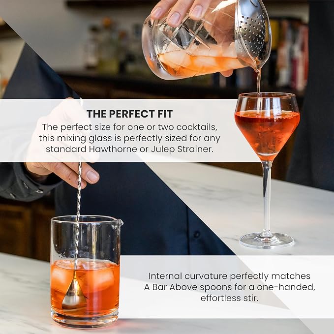 A Bar Above Cocktail Mixing Glass, Classic Style Stirring Pitcher, 18 Oz - Image 3