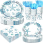 350 Pcs Ocean Seashell Party Decorations 12 in Summer Disposable Oval Plates by Pajean