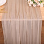 10FT Champagne Chiffon Table Runner 30x120 Inches Romantic Boho Rustic Sheer by SAJOO
