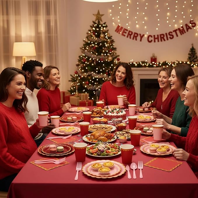 Burgundy Plates and Napkins Party Supplies - Image 9