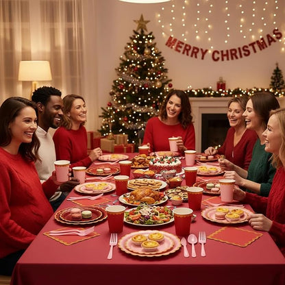 Burgundy Plates and Napkins Party Supplies - Image 8