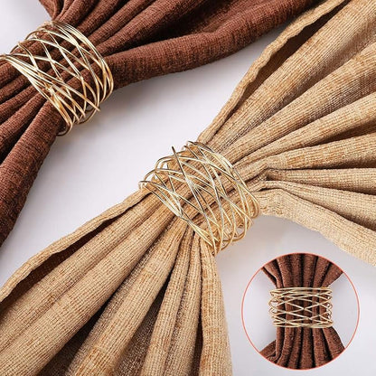Accmor Napkin Rings, Metal Gold Round Napkin Rings Buckles - Image 5