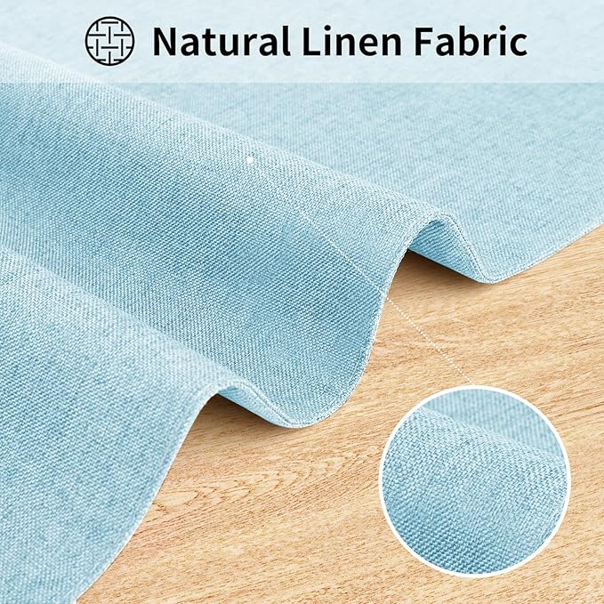 Cloth Placemats, Set of 4 Heat-Resistant Cotton Linen Blend Double Layered Machine Washable Place Mats, Wrinkle Free Thick Fabric Dining Table Mats for Indoors & Outdoors (Sky Blue, 4)