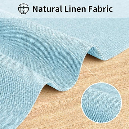 Cloth Placemats, Set of 4 Heat-Resistant Cotton Linen Blend Double Layered Machine Washable Place Mats, Wrinkle Free Thick Fabric Dining Table Mats for Indoors & Outdoors (Sky Blue, 4)