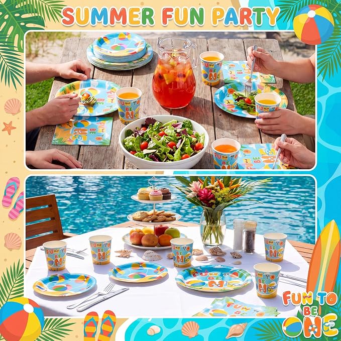 Pickmesh 250 Pcs Beach Ball Party Supplies Summer Beach Ball 1st Birthday Paper - Image 5