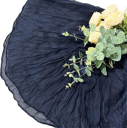 6Pack Navy Blue Cheese Cloth Table Runners 17x108inch Sheer Table Runner | Navy - Image 6