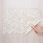 Clear Placemats Set of 6 Rectangle - PVC Place Mats with Beige Flower Carft Table Protector for Kitchen Dining Room, Wahsable Heat Resistant Non-Slip Reversible Table Mats