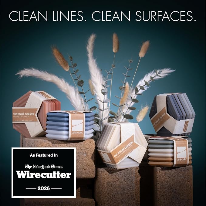 LINE+ARC Silicone Coasters feat. in NYT WireCutter | Waterproof, anti-stain - Image 4