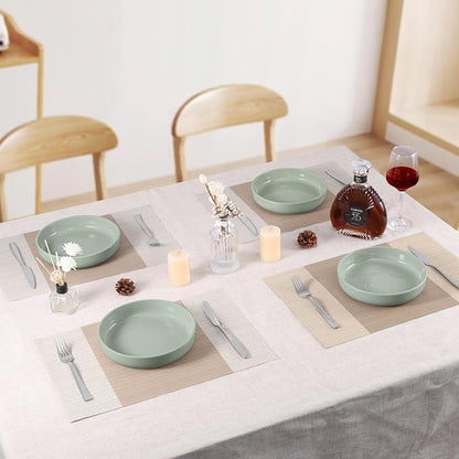 LIANYU Salad Pasta Bowls, 33oz Large Serving Bowl Set of 4, Round and Shallow - Image 8