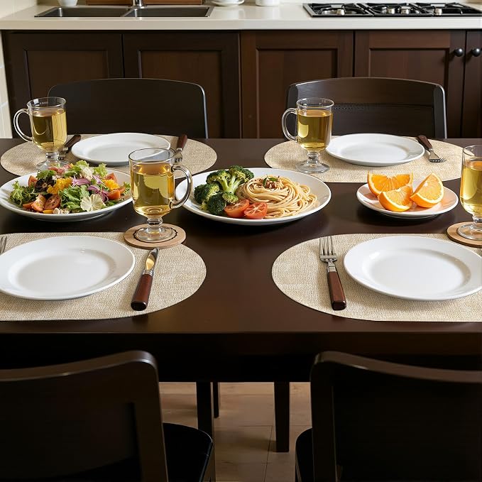 Placemats Set of 8, 11.8 x 17 Inch, Waterproof Wipeable Reversible PU Placemat - Image 2